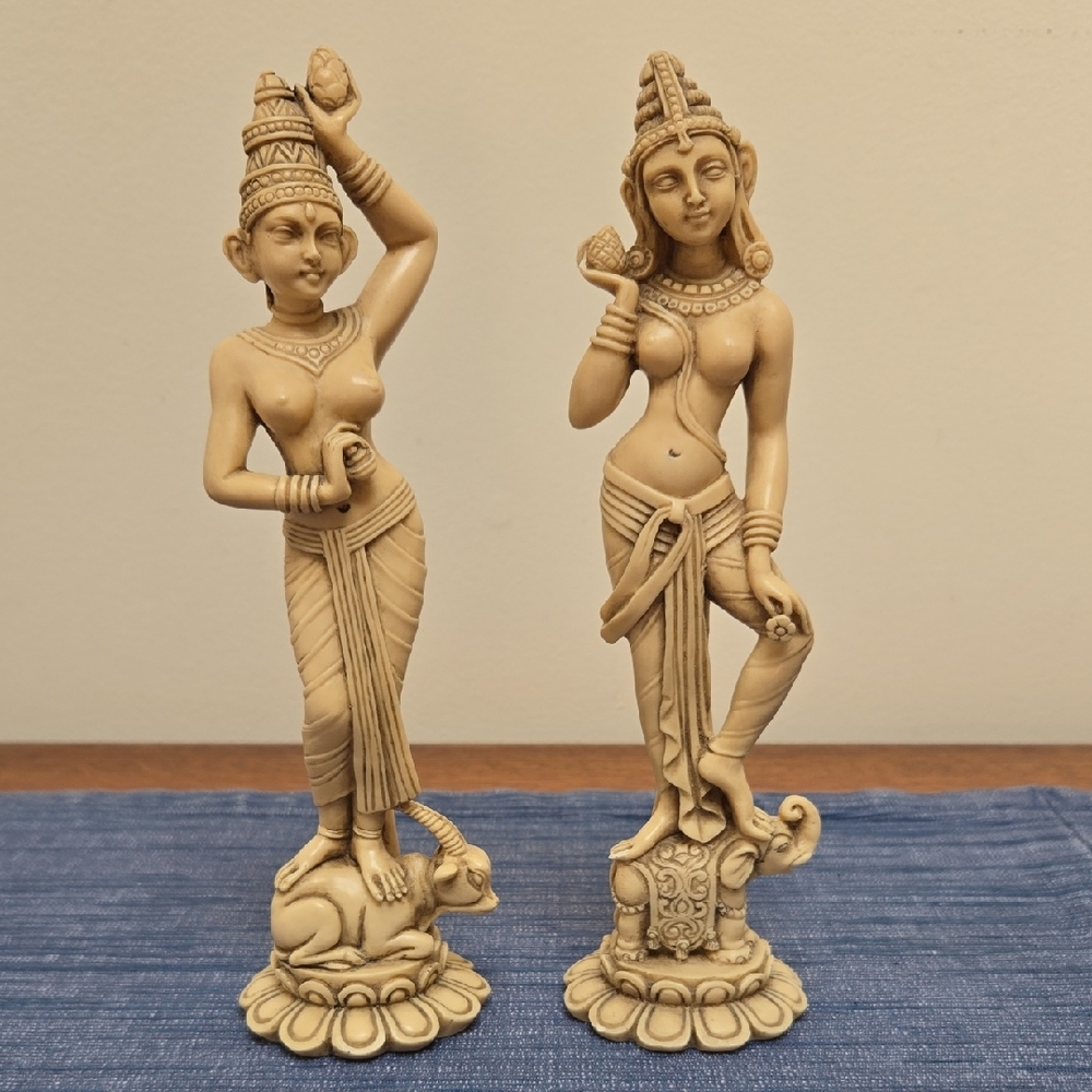 VINTAGE Asian Deity Sculptures - Set of 2